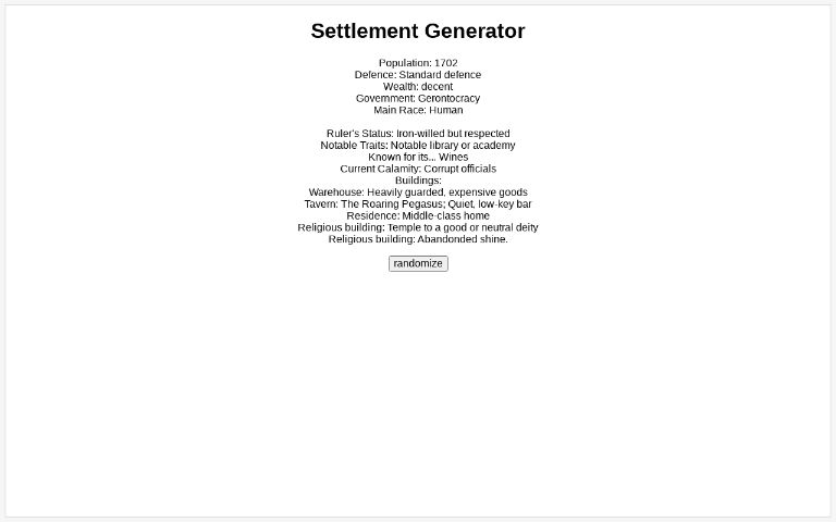 settlement-generator