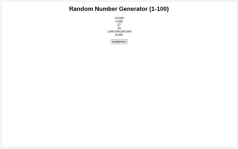Random Number Generator (1-100)