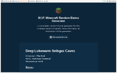 W I P Minecraft Random Biome Generator Perchance