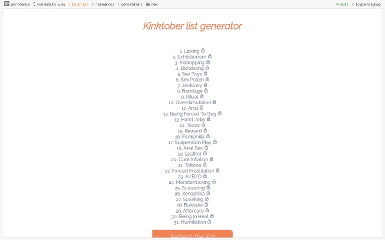 kinktober-list-generator