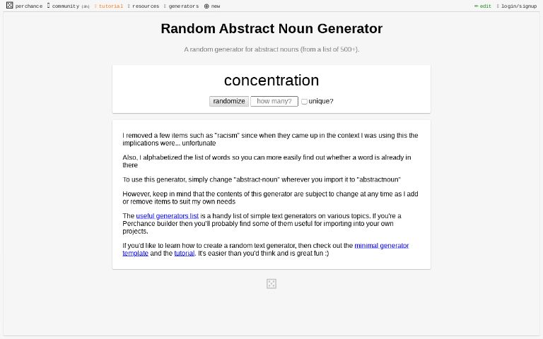 random-abstract-noun-generator