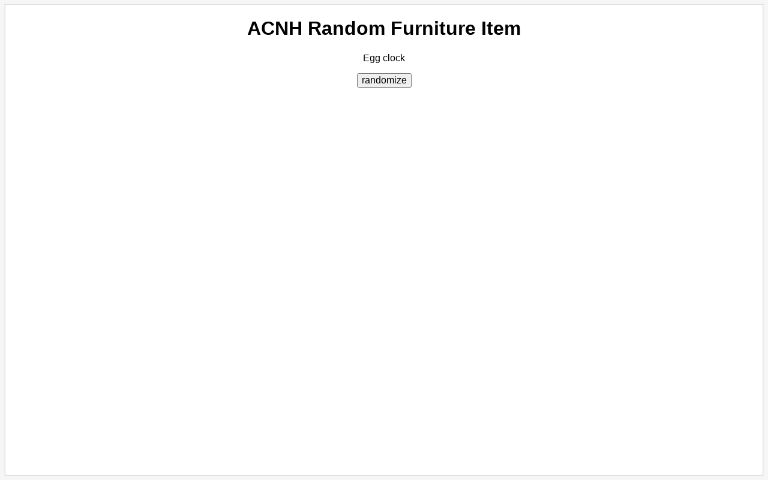 ACNH Random Furniture Item ― Perchance Generator