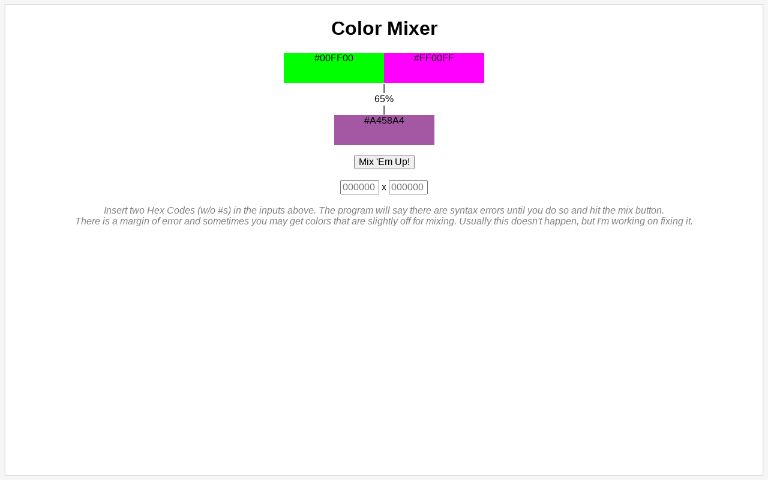 Color Mixer ― Perchance Generator