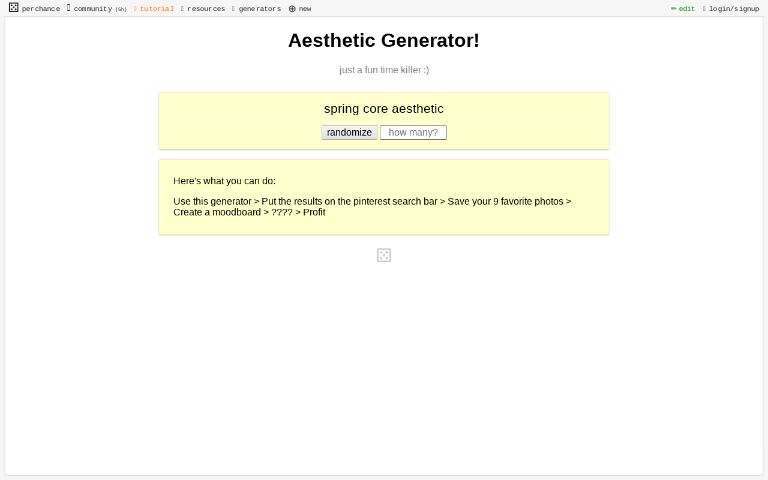 Aesthetic Generator Perchance