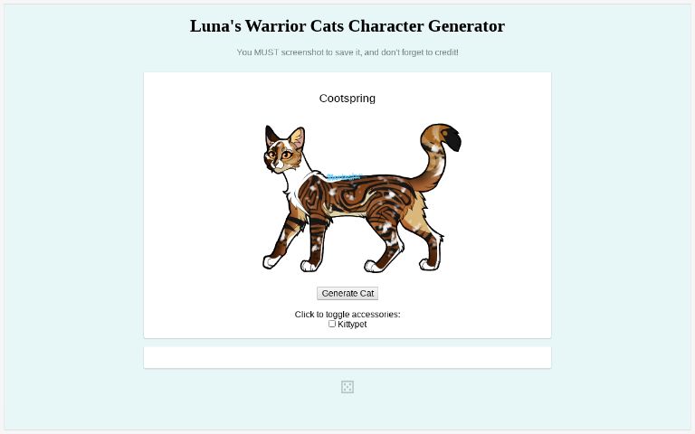 Luna's Warrior Cats Character Generator