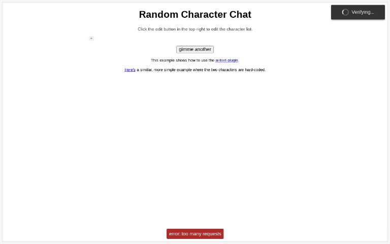 Random Character Chat