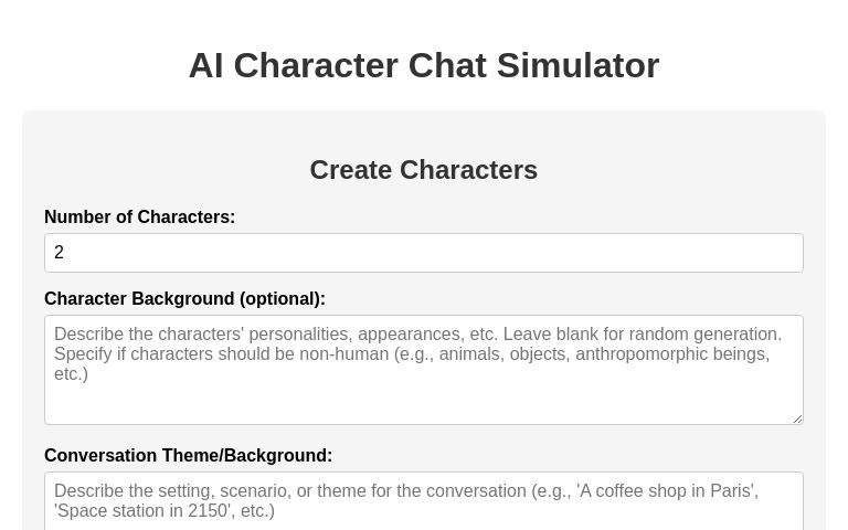 AI Character Chat Simulator