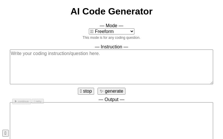 AI Code Generator (free, no sign-up, unlimited)