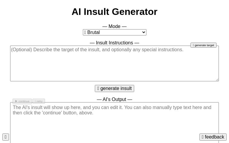 AI Insult Generator (free, unlimited, 𝗯𝗿𝘂𝘁𝗮𝗹)