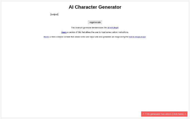 AI Character Generator (Simple)