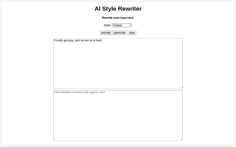 AI Style Rewriter ― Perchance Generator