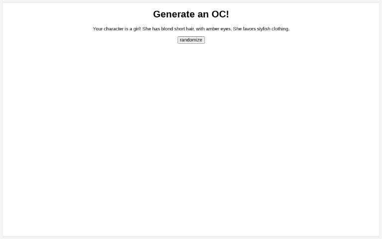 Generate an OC!