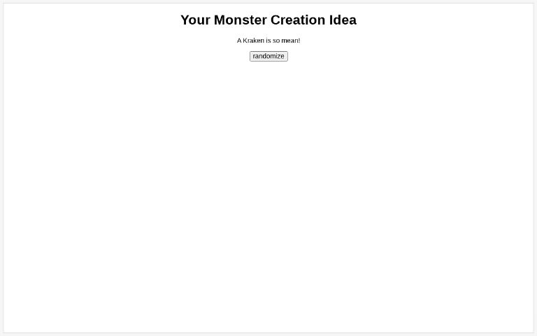 Your Monster Creation Idea ― Perchance Generator