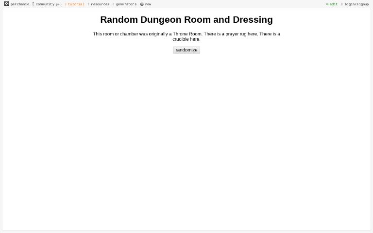 Random Dungeon Room and Dressing ― Perchance Generator