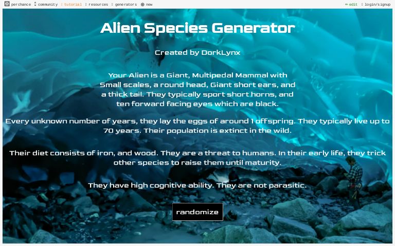 Alien Species Generator