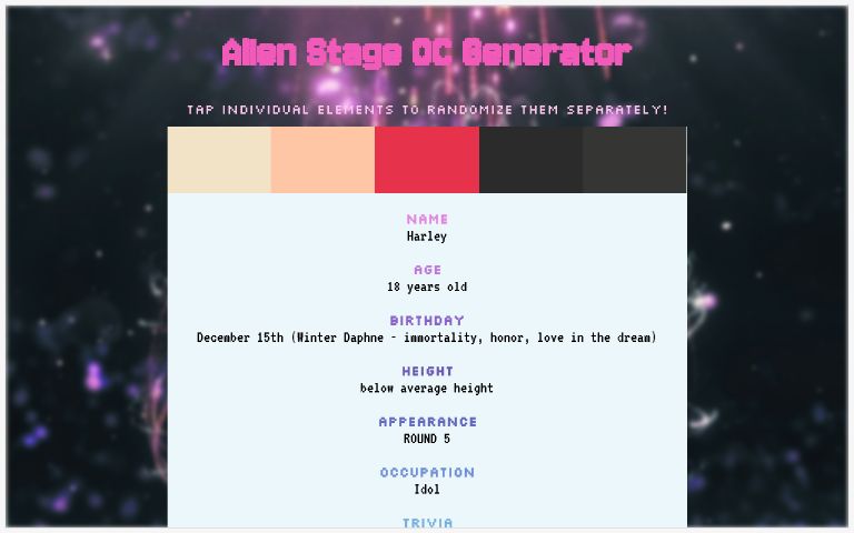 Alien Stage OC Generator