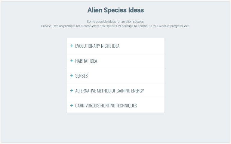 Alien Species Ideas ― Perchance Generator