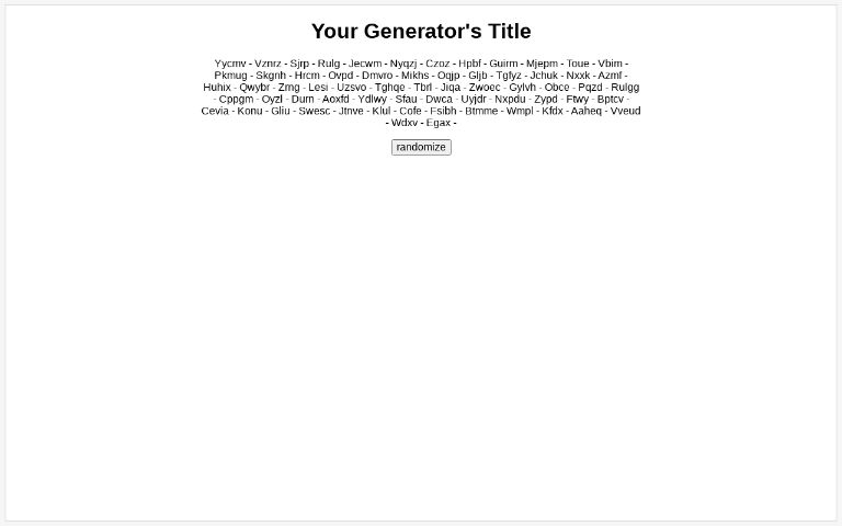 Alphabetze Random ― Perchance Generator