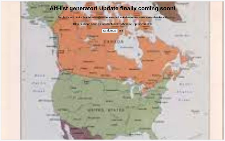 AltHist generator! Update finally coming soon!