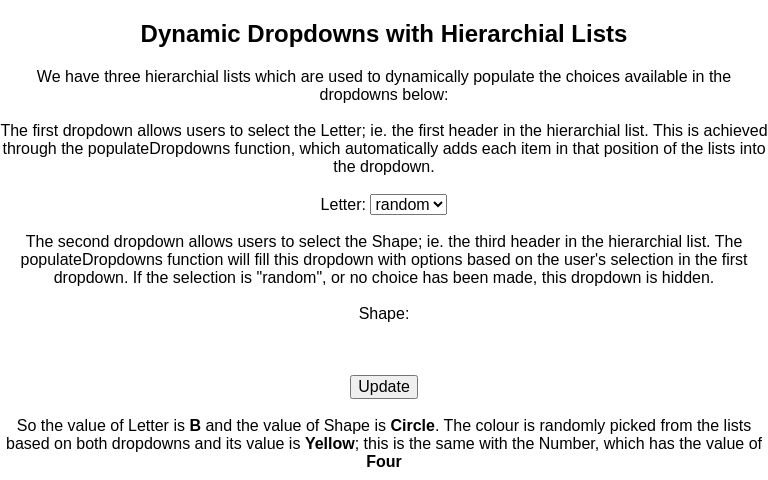 Dynamic Dropdowns with Hierarchial Lists ― Perchance Generator