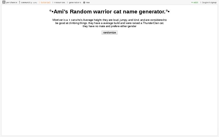 Name Generator {Warrior Cats} 