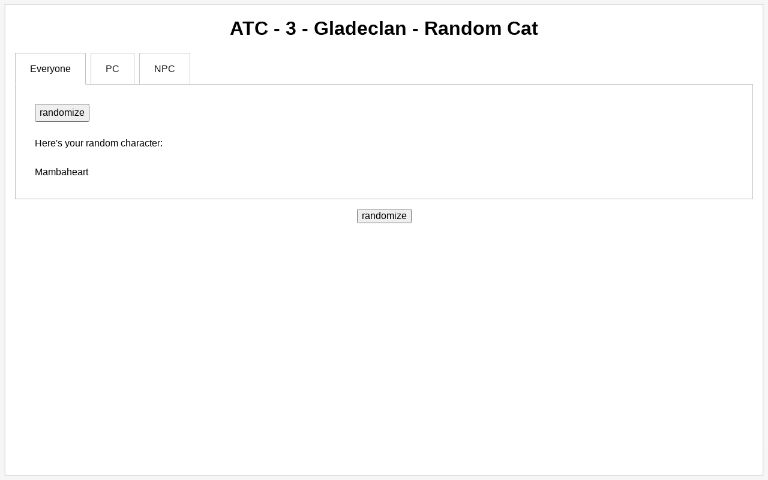 ATC - 3 - Gladeclan - Random Cat ― Perchance Generator