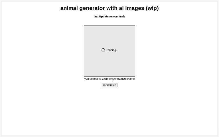 animal generator with ai images (wip)