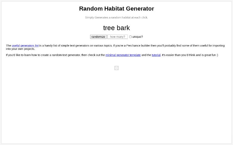 Random Habitat Generator