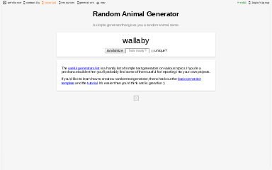 Random Animal Generator