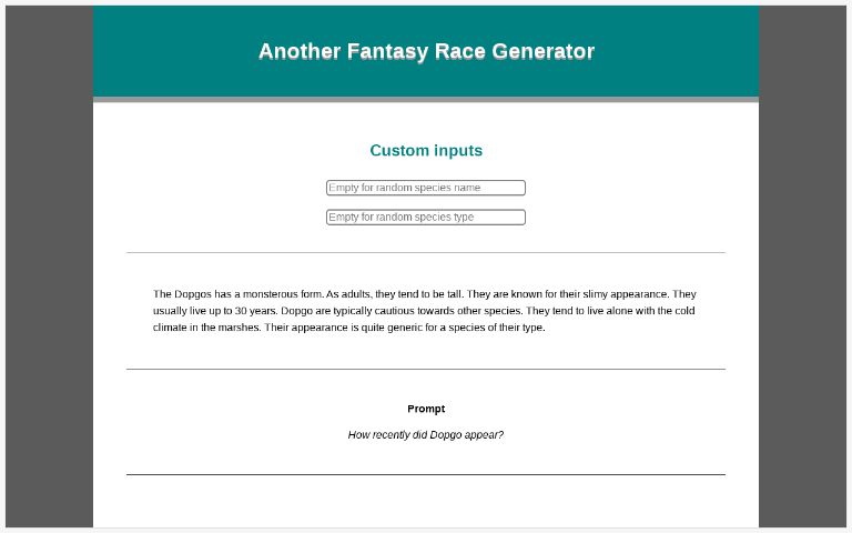 Another Fantasy Generator ― Perchance
