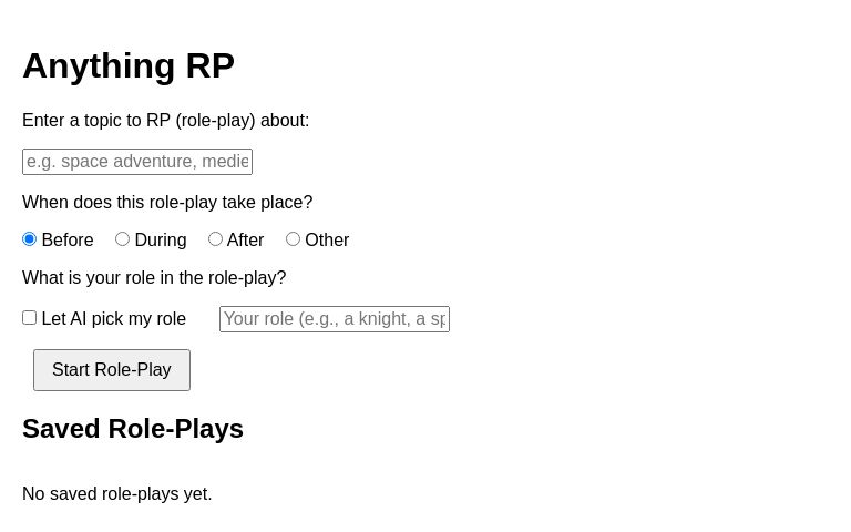 Anything RP ― Perchance Generator