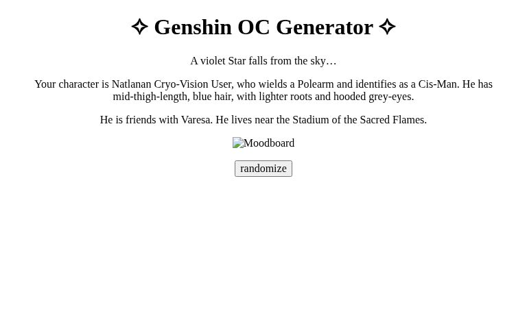 Genshin OC Generator ☆