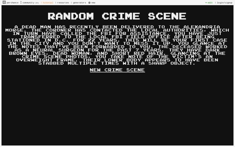 Crime Scene Name Generator