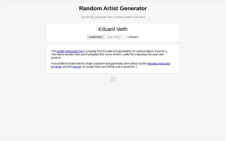 Random Artist Generator