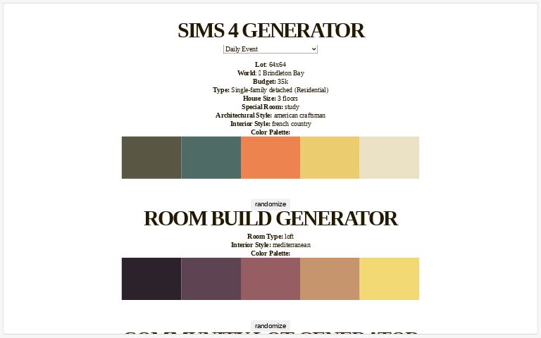 Sims 4 Generator
