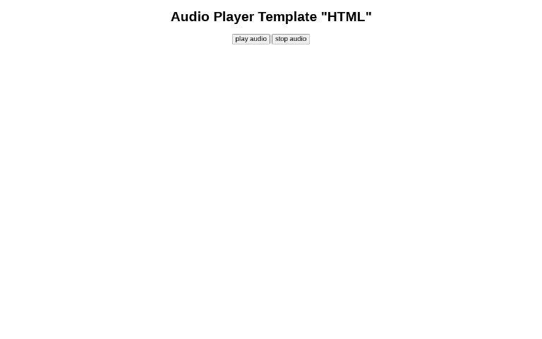 Audio Player Template 