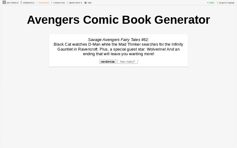 Avengers Comic Book Generator ― Perchance