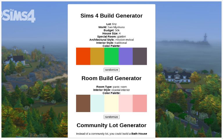 Sims 4 Build Generator