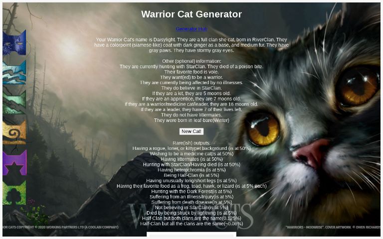 Warrior Cat Generator