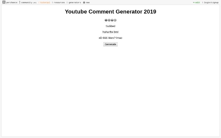 Youtube Comment Generator 2019
