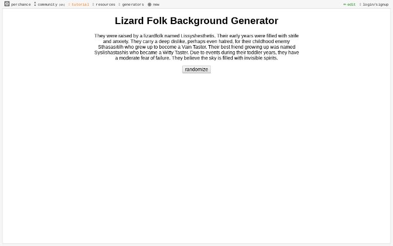 Lizard Folk Background Generator