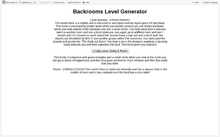 Backrooms Generator ― Perchance