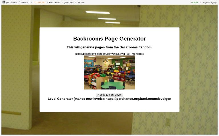 Backrooms ― Perchance Generator