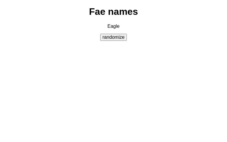 Fae names ― Perchance Generator