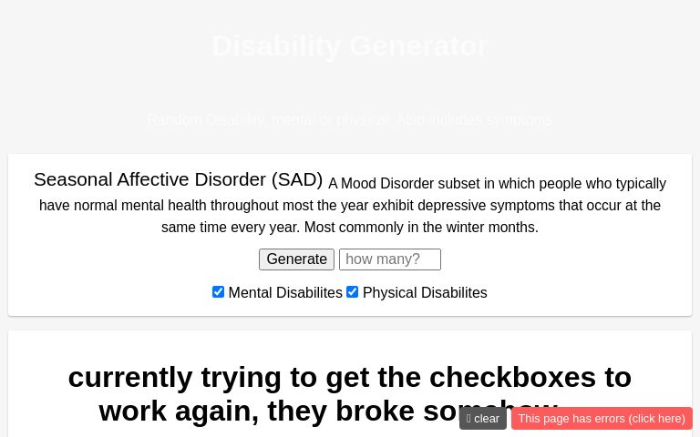 Disability Generator