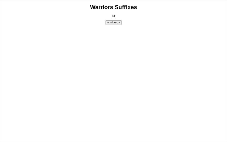 Warriors Suffixes ― Perchance Generator