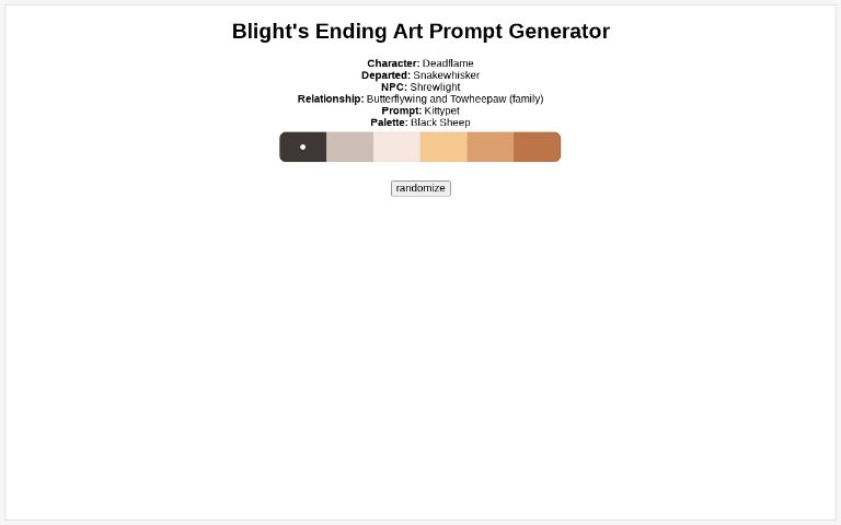 Blight's Ending Art Prompt Generator