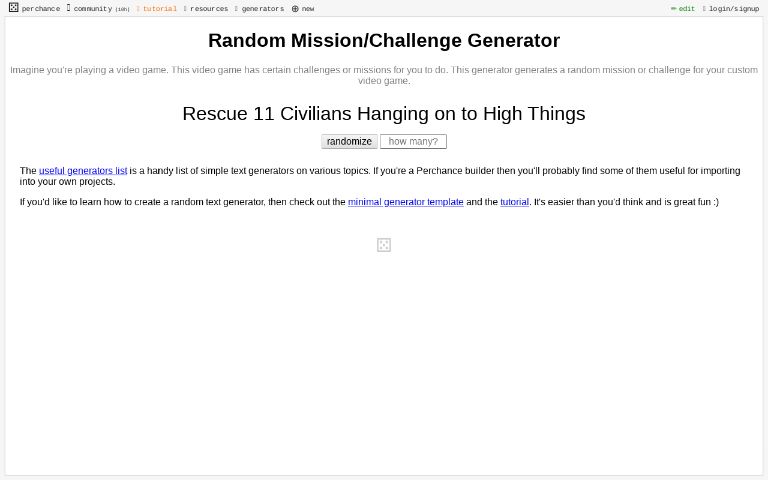 Random Mission/Challenge Generator