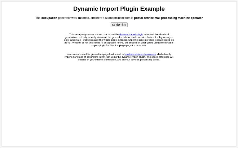 Dynamic Import Plugin Example
