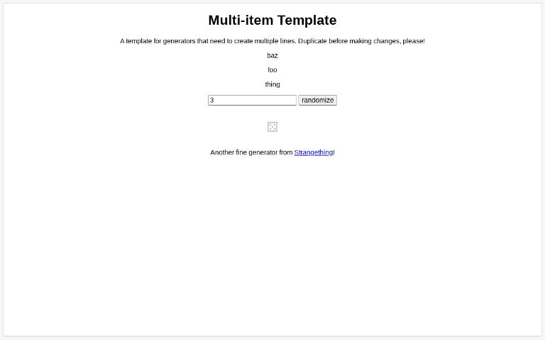 Multi-item Template ― Perchance Generator